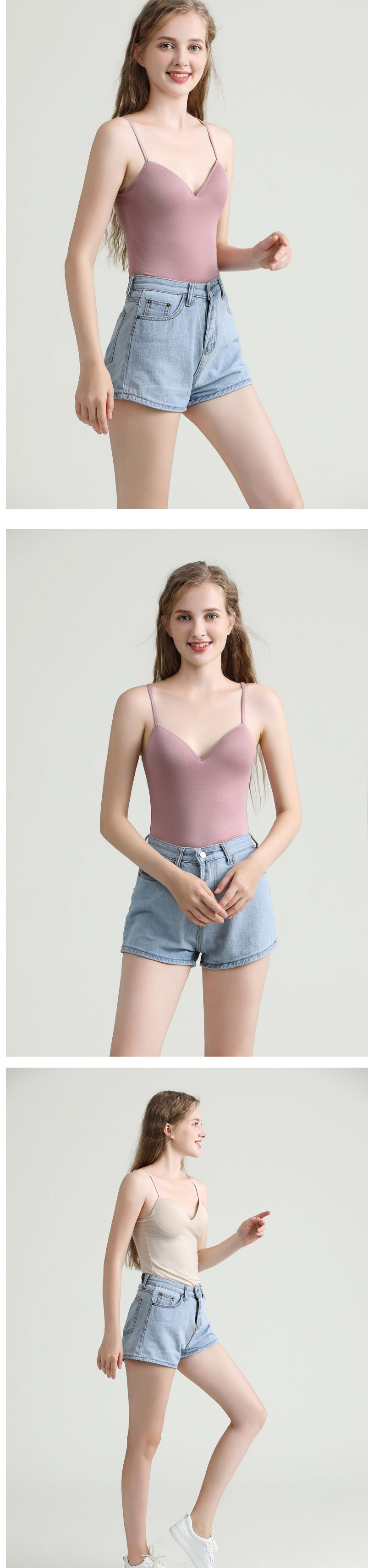 Fashion Color Modal One-piece Rimless Camisole With Chest Pad,CURVE SLEEP & LOUNGE