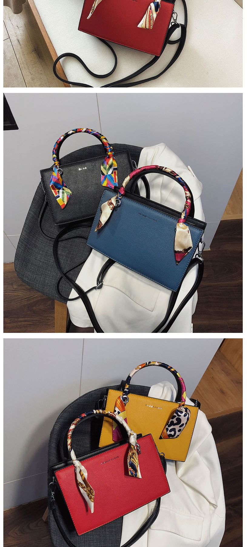 Fashion White Scarf Wrapped Bronzing Monogram Shoulder Crossbody Bag,Handbags