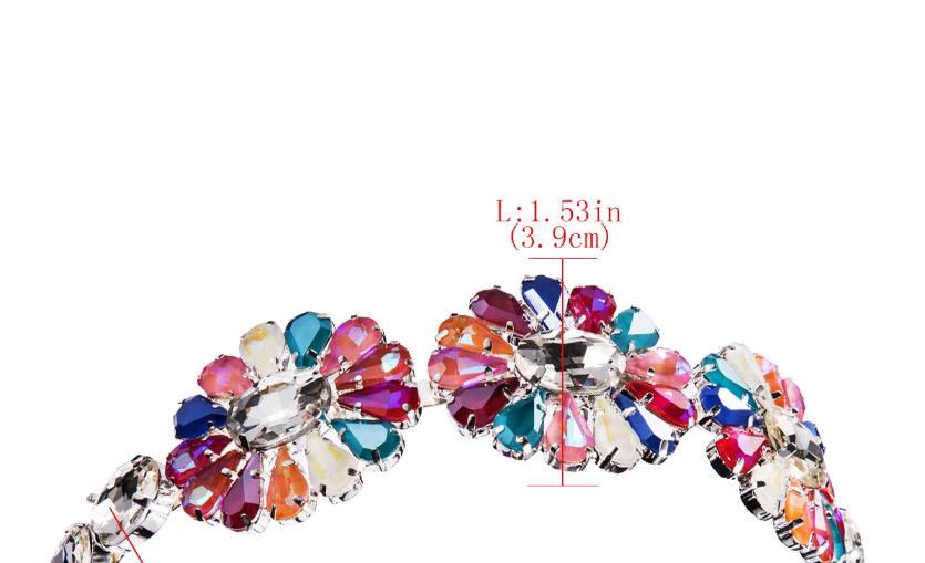 Fashion Color Alloy Inlaid Glass Diamond Flower Headband,Head Band