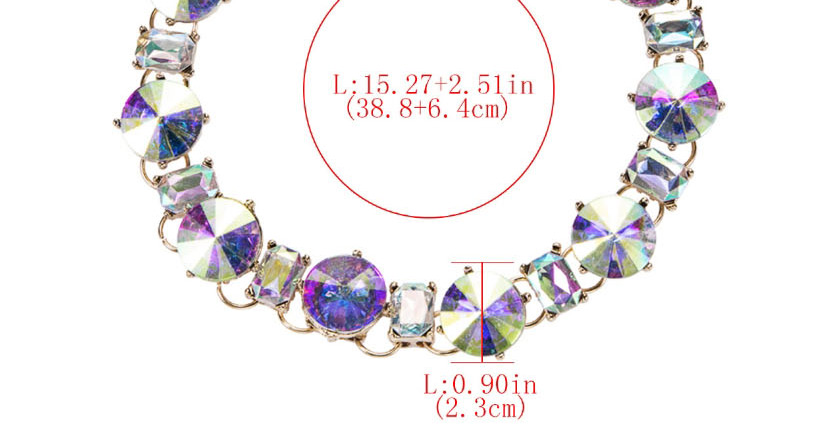 Fashion Color Alloy Inlaid Glass Diamond Necklace,Chokers