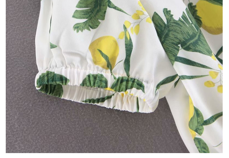 Fashion White Fruit Flower Print V-neck Shirt,Tank Tops & Camis