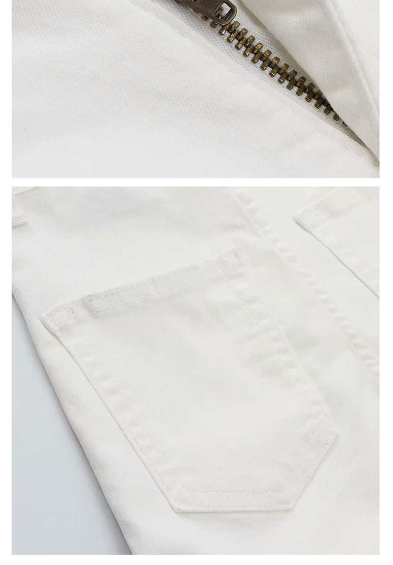 Fashion White Washed Curled A-line Shorts,Shorts