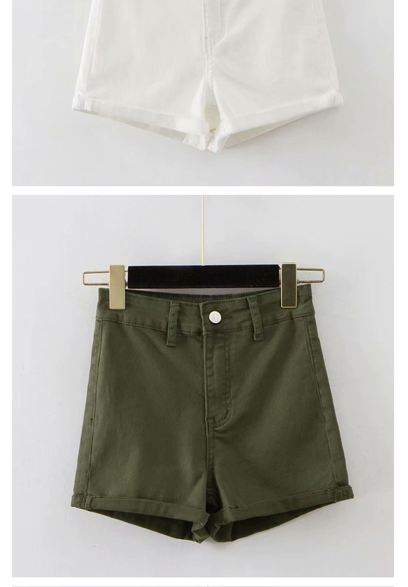 Fashion Gray Washed Curled A-line Shorts,Shorts