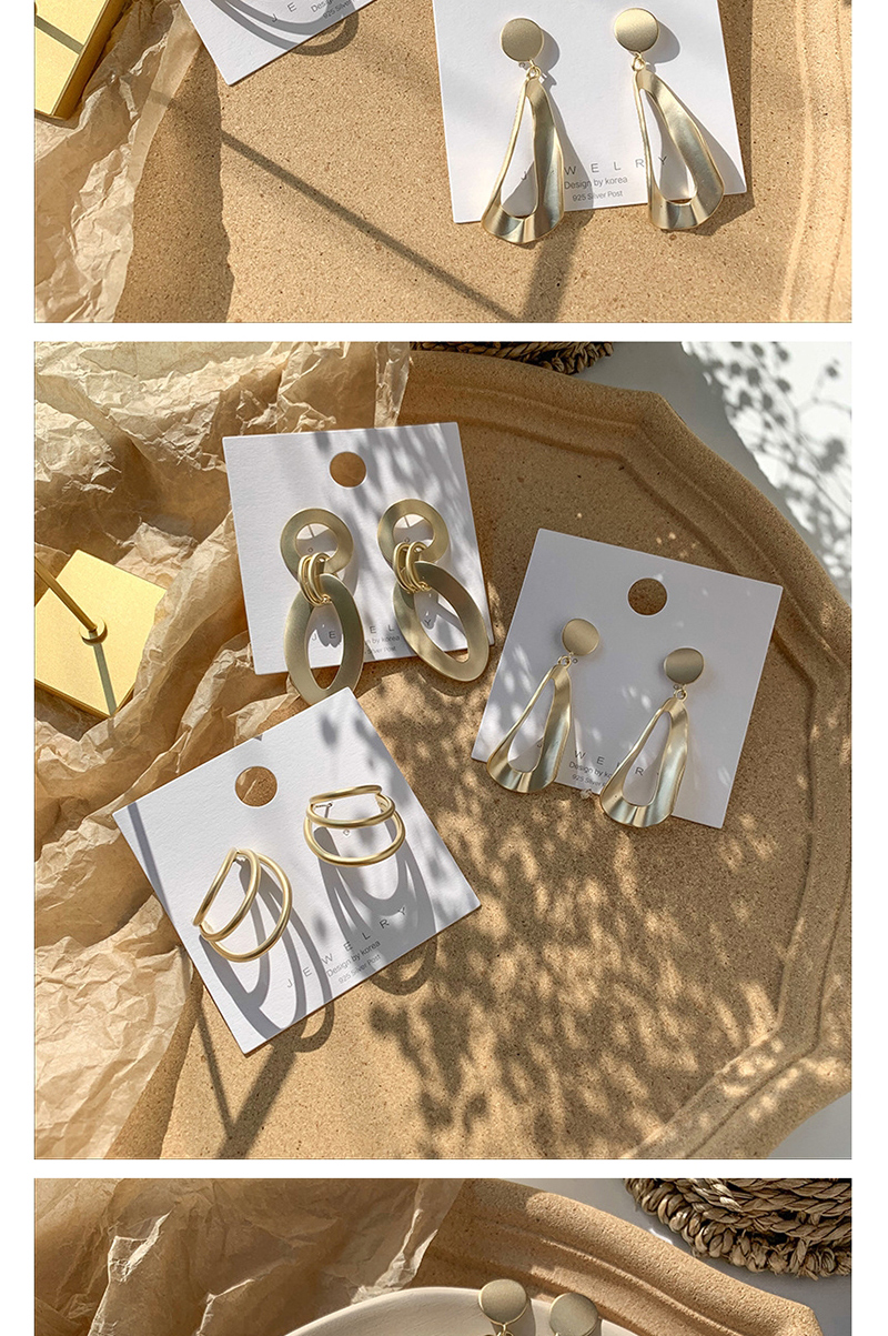 Fashion Multi-layer Semi-circular Gold  Silver Pin Geometric Metal Irregular Earrings,Drop Earrings