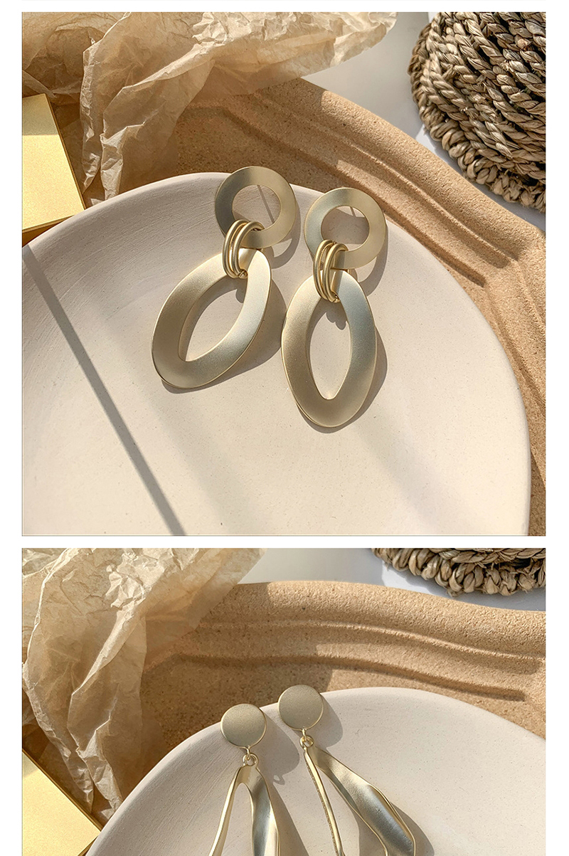 Fashion Round Oval Gold  Silver Pin Geometric Metal Irregular Earrings,Drop Earrings
