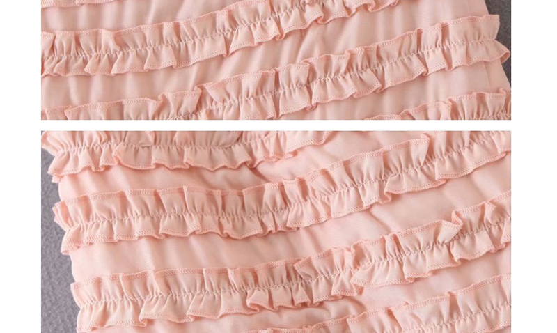Fashion Pink Ruffled A-line Skirt,Skirts