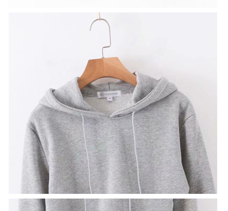 Fashion Gray Hooded Lace-up Sweater,Hair Crown