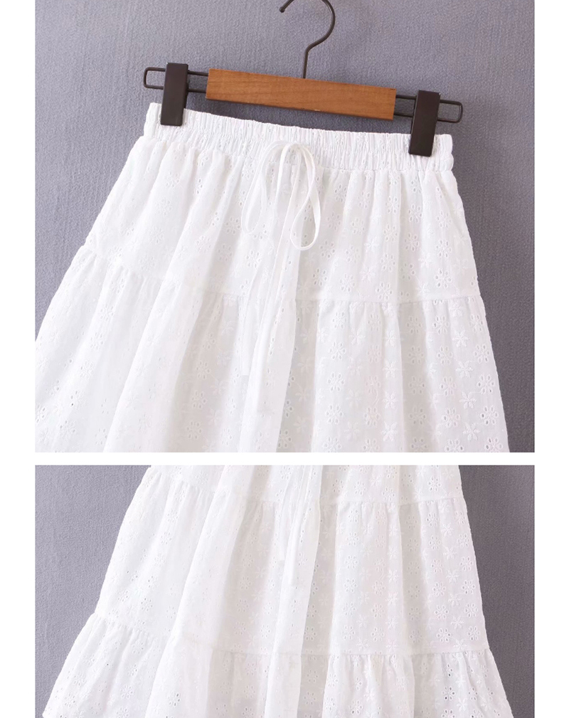 Fashion White Full Lace Shirt + Lace Skirt Set,Tank Tops & Camis