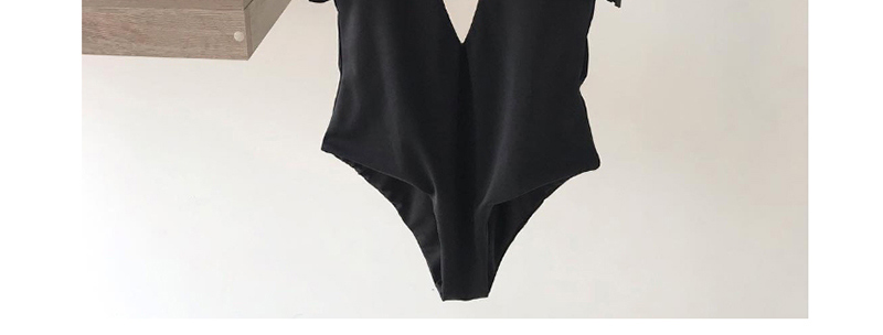 Fashion Black Open-back Backline One-piece Swimsuit,One Pieces