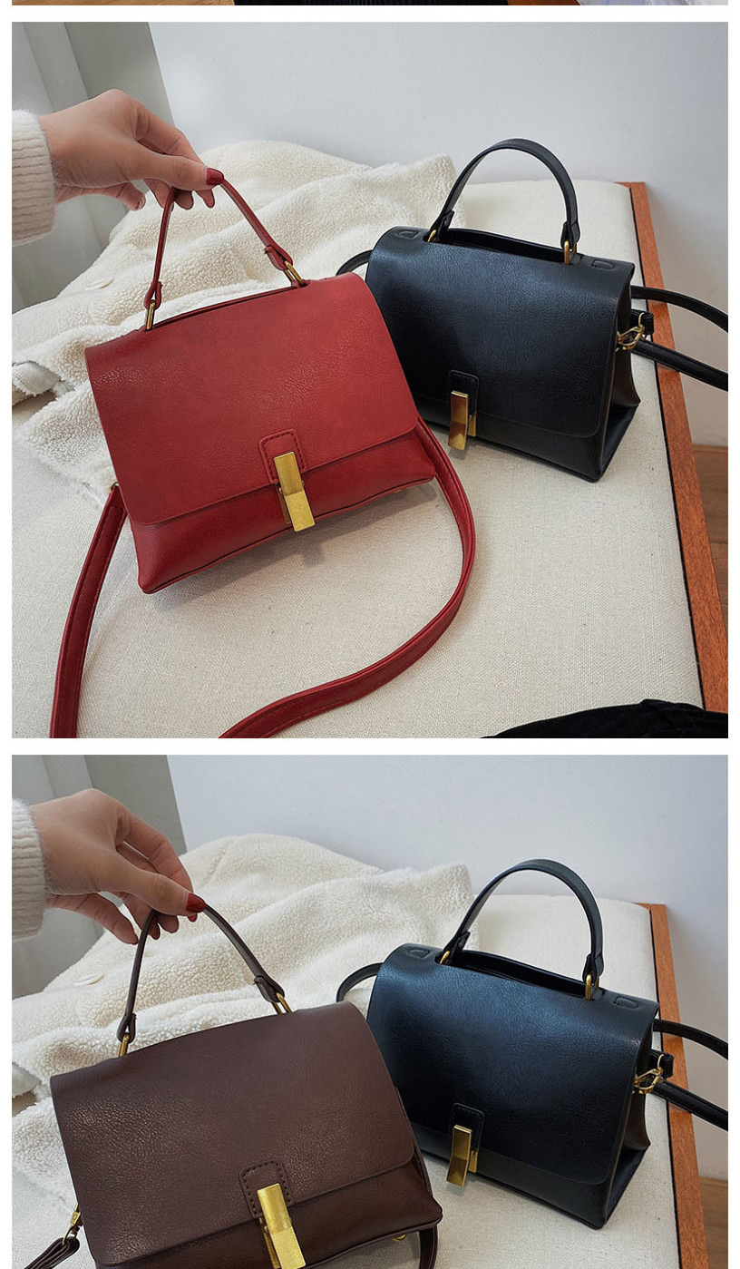 Fashion Red Locked Flap Crossbody Shoulder Bag,Handbags