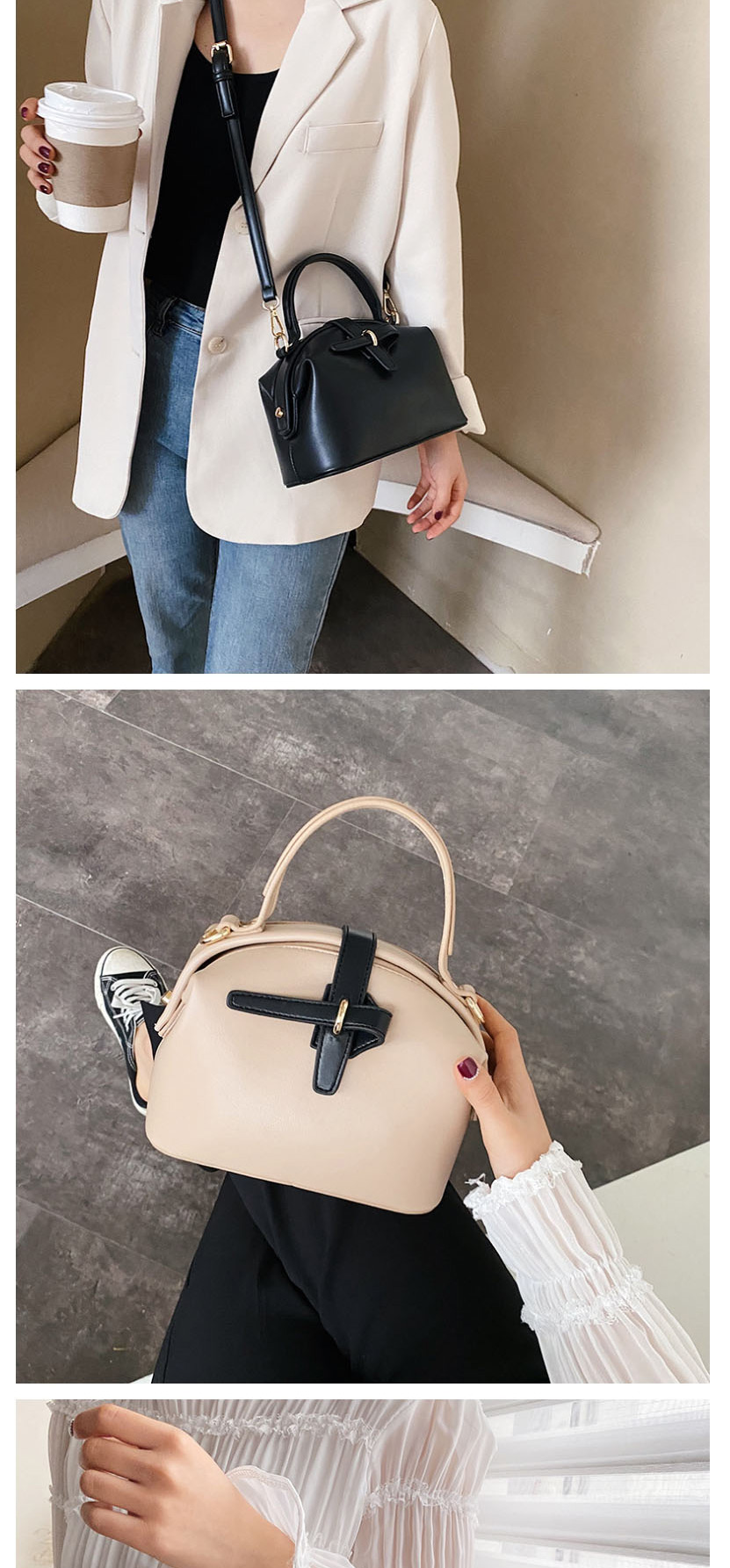Fashion Yellow Geometric Buckle Shoulder Bag,Handbags