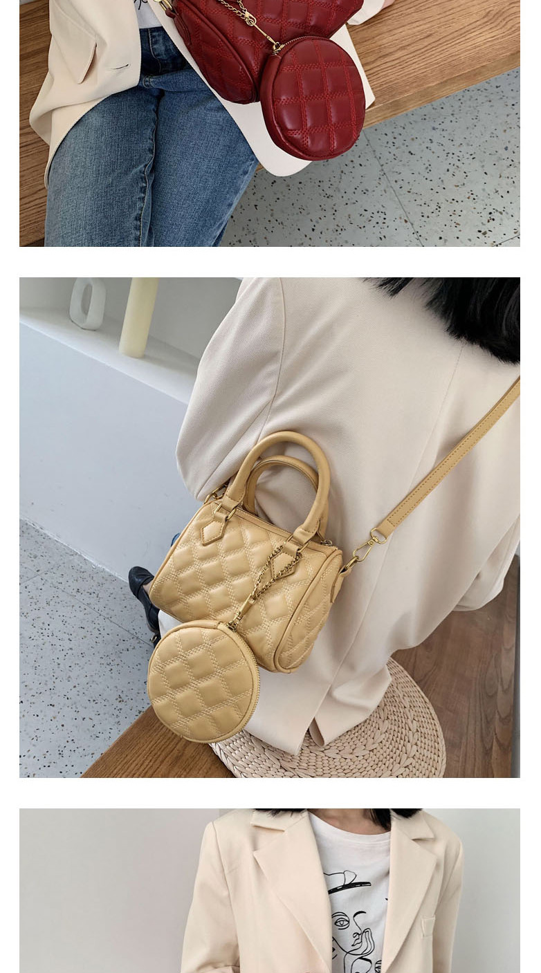 Fashion White Embroidered Rhombus Single Shoulder Diagonal Mother-in-law,Handbags