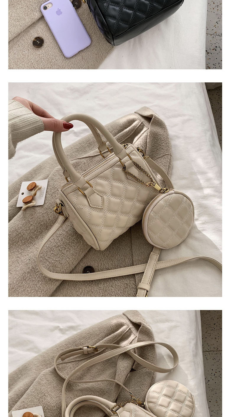Fashion White Embroidered Rhombus Single Shoulder Diagonal Mother-in-law,Handbags