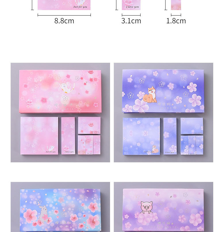Fashion Sakura Rabbit Sakura Rabbit Cat Sticky Post-it Note Set,Scratch Pad/Sticky