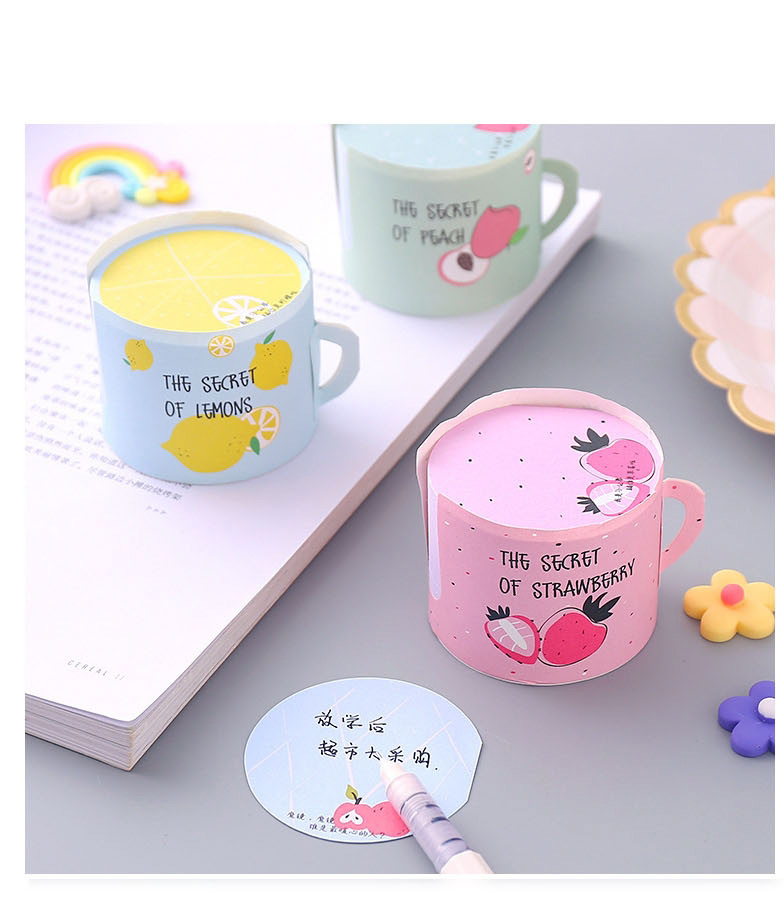 Fashion White Apple Letter Cup Shape Notepad,Scratch Pad/Sticky