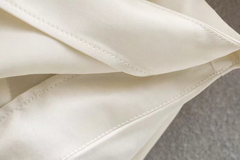 Fashion White Crinkled Silk-satin Crew Neck Short Shirt,Tank Tops & Camis