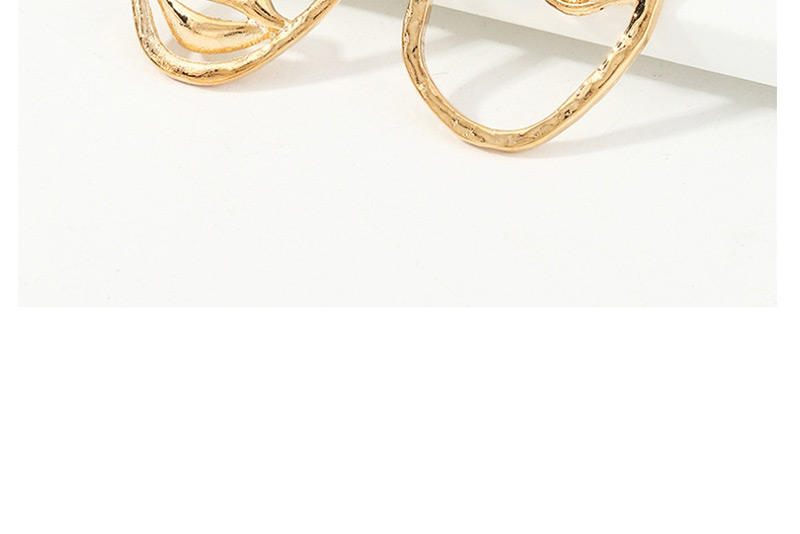Fashion Golden Alloy Geometric Cutout Eye Lip Earrings,Stud Earrings