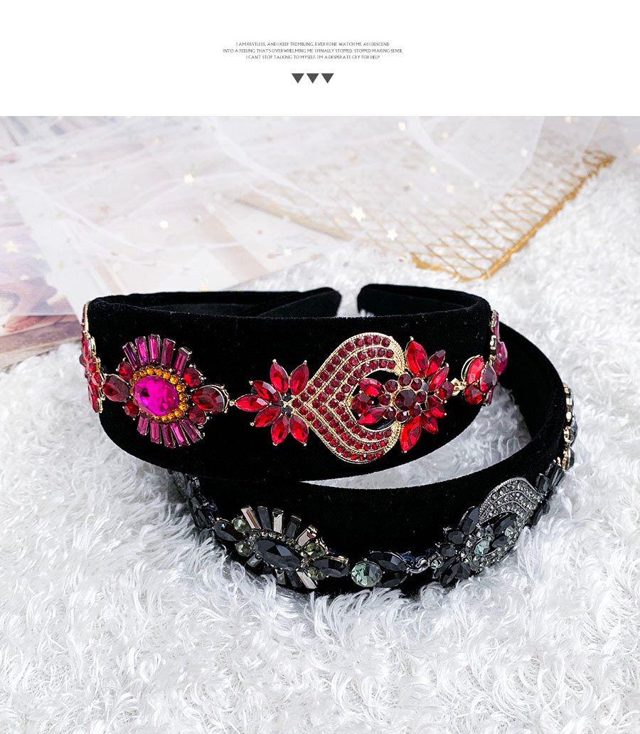 Fashion Black Alloy Flannel Headband With Diamond Geometry,Head Band