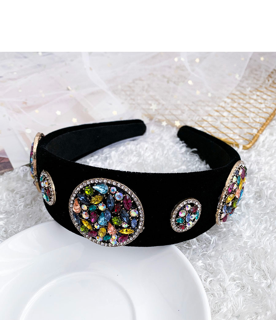 Fashion Color Alloy Diamond Round Flannel Headband,Head Band