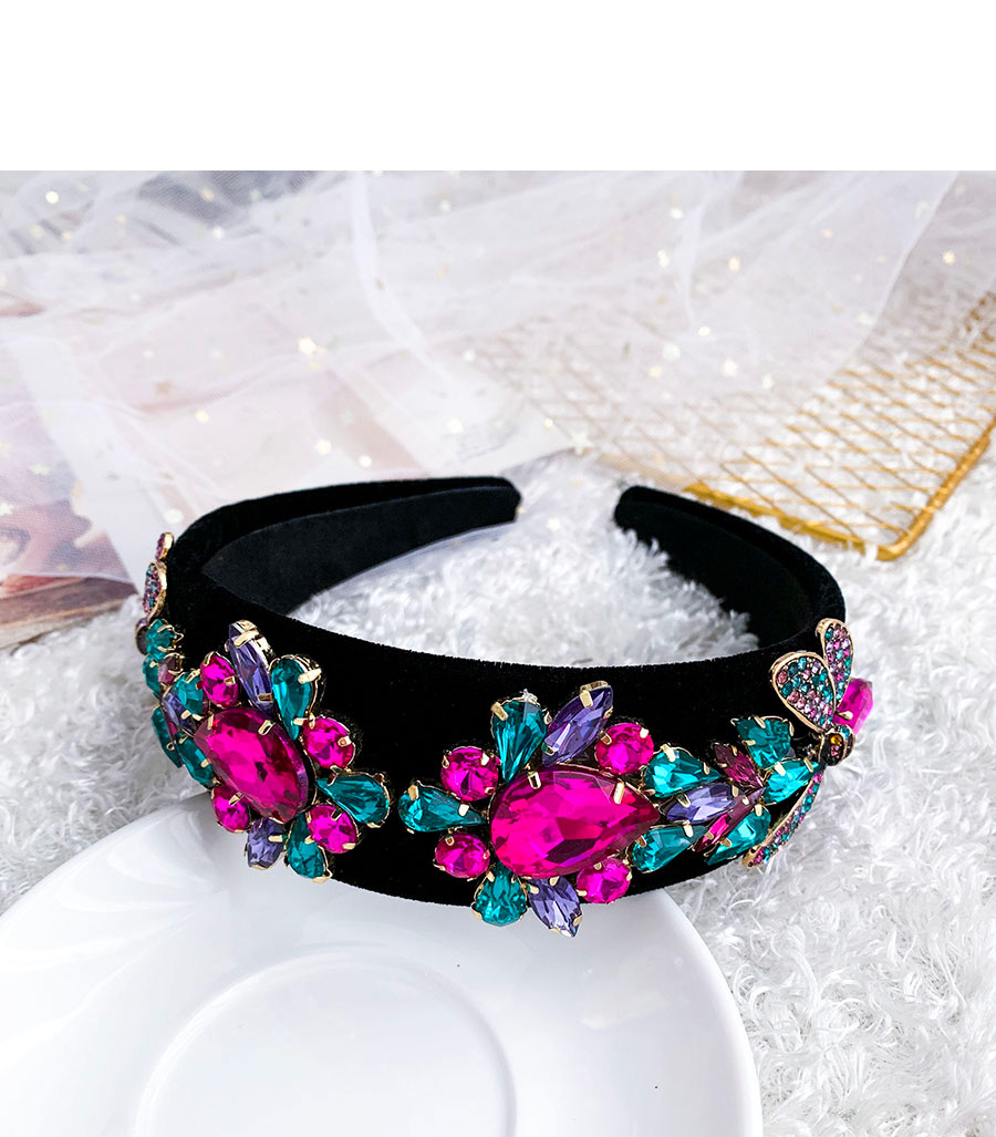 Fashion Color Alloy Diamond Drop Insect Flannel Headband,Head Band