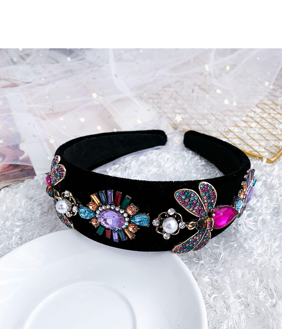 Fashion Color Alloy Diamond Insect Flannel Hair Band,Head Band