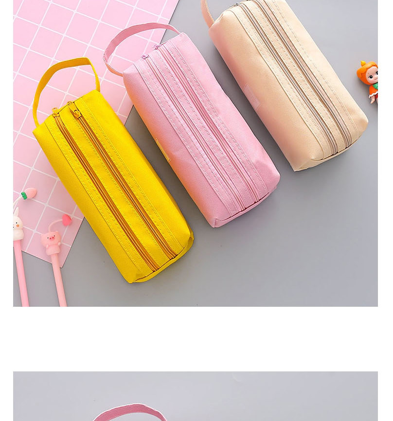 Fashion Pink Large Capacity Pencil Case With Stitching Letters,Pencil Case/Paper Bags
