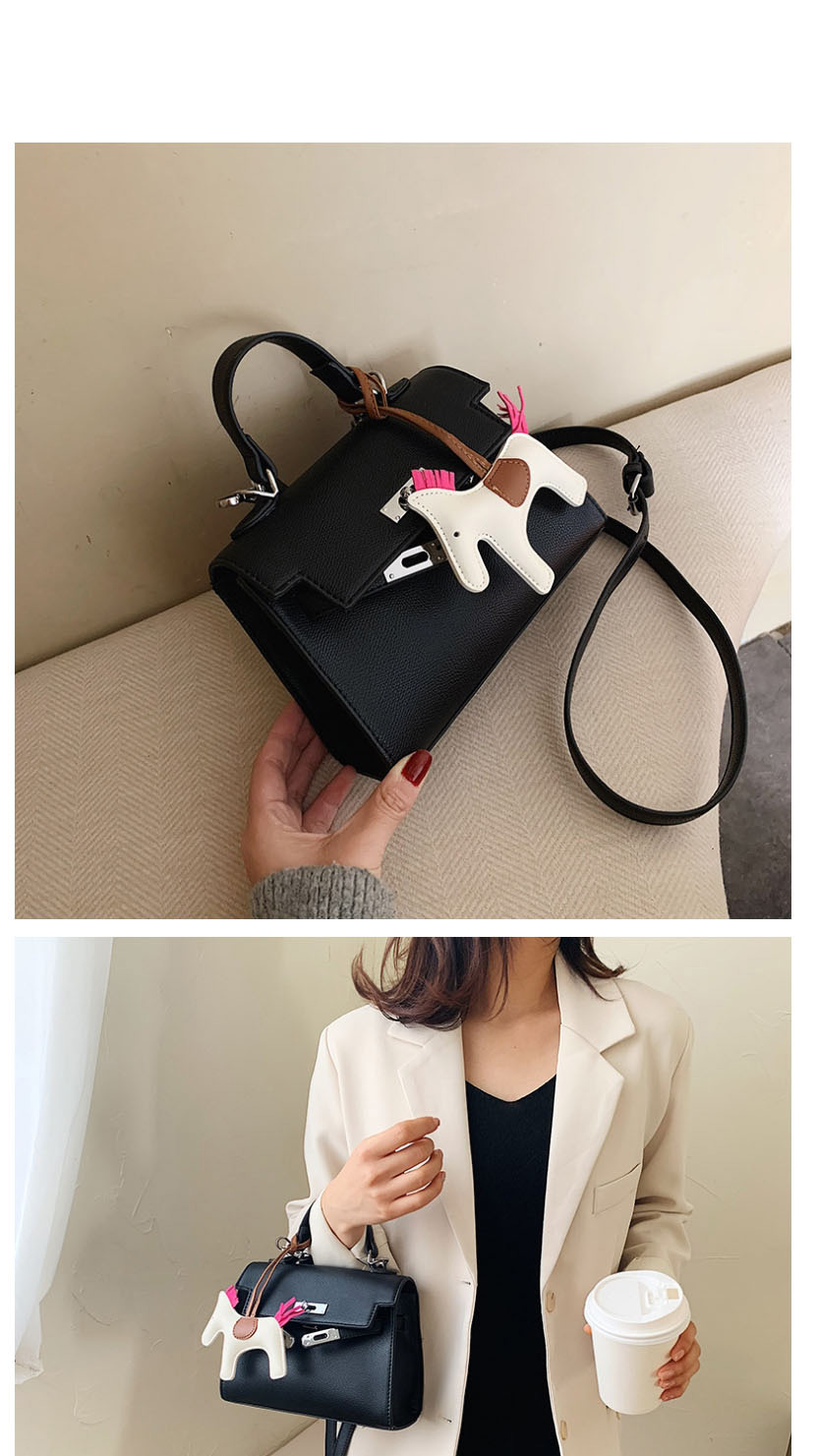 Fashion Black Pony Kelly Lock Diagonal Shoulder Bag,Handbags