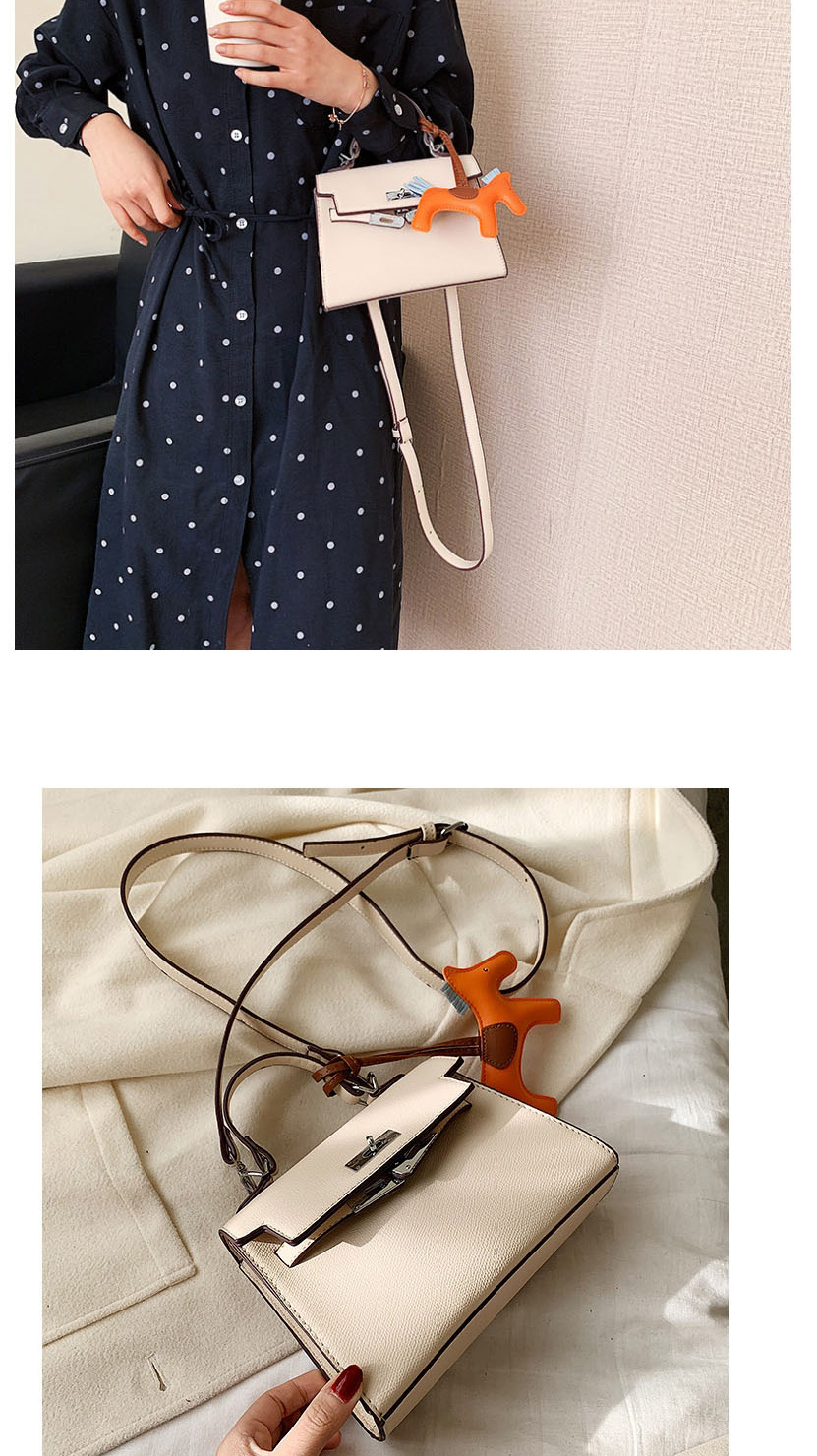 Fashion Khaki Pony Kelly Lock Diagonal Shoulder Bag,Handbags
