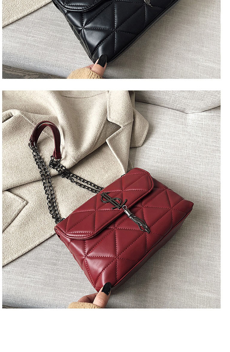 Fashion Red Tassel Diamond Chain Cross-body Shoulder Bag,Shoulder bags