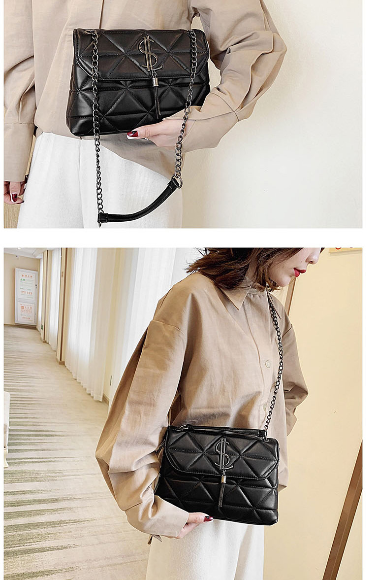 Fashion Black Tassel Diamond Chain Cross-body Shoulder Bag,Shoulder bags