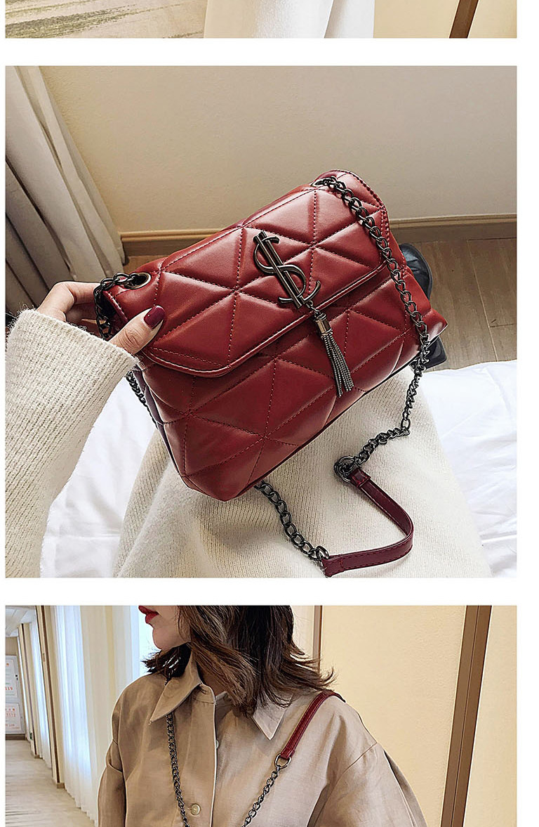 Fashion Red Tassel Diamond Chain Cross-body Shoulder Bag,Shoulder bags
