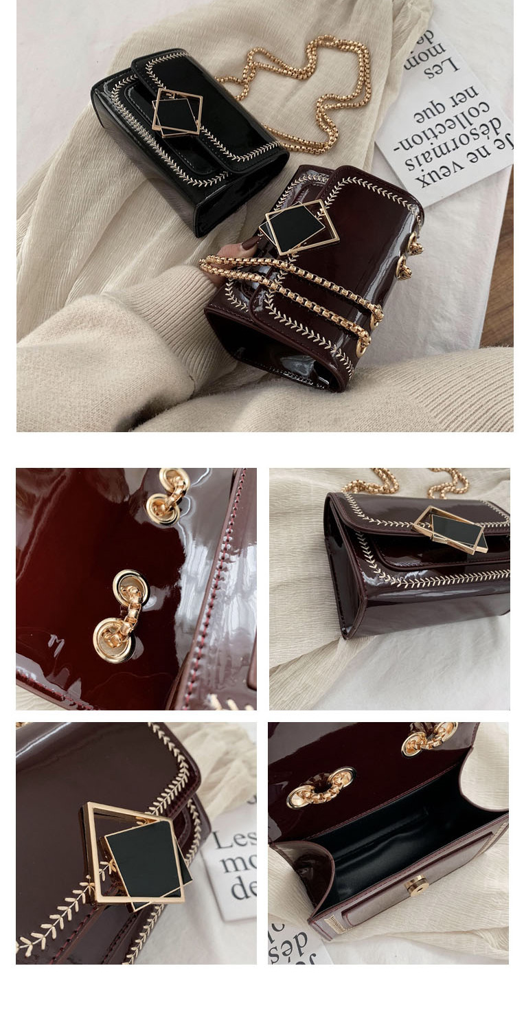 Fashion Sequin Black Patent Leather Sequin Chain Shoulder Crossbody Bag,Shoulder bags