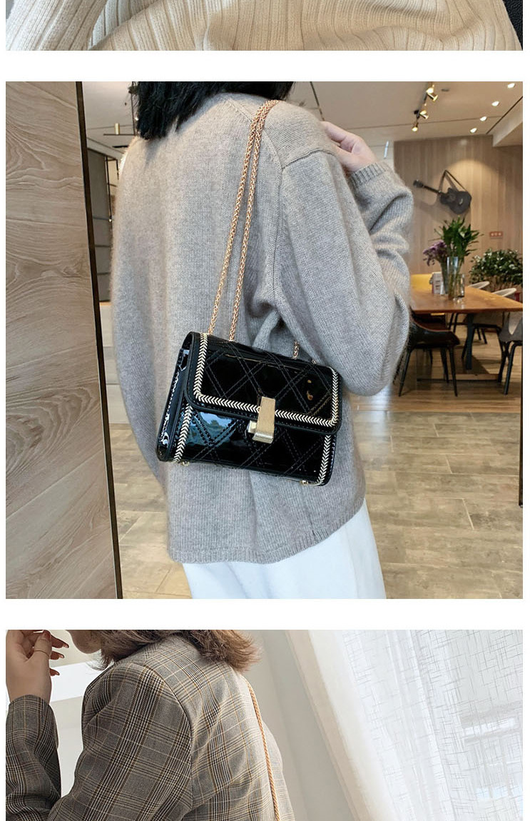 Fashion Coffee Color Lacquered Chain And Chain Shoulder Bag,Shoulder bags