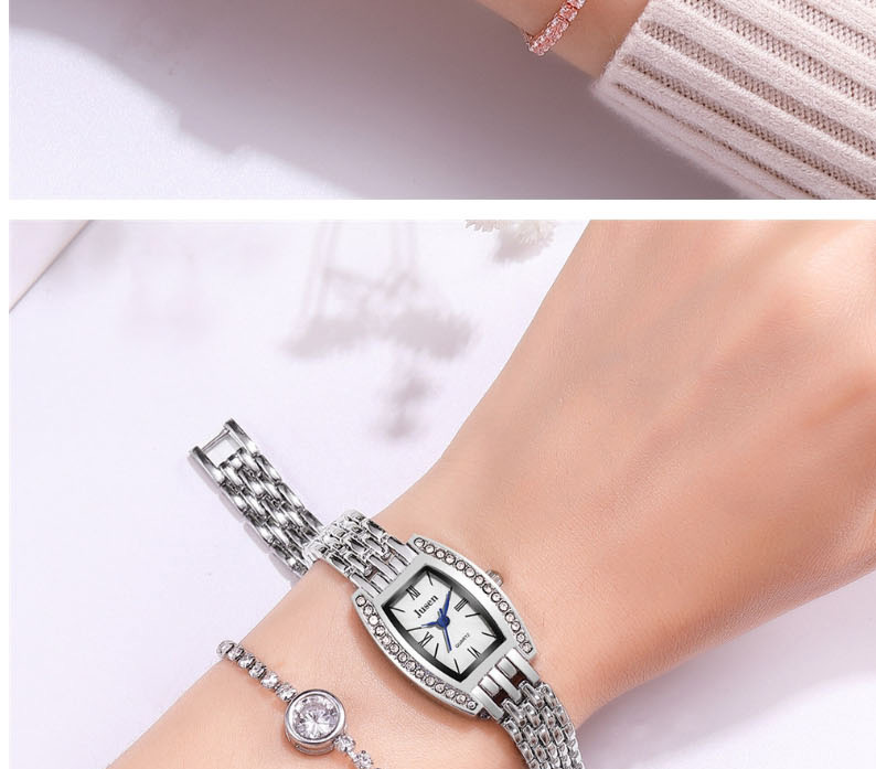 Fashion Silver Quartz Bracelet With Diamonds,Ladies Watches