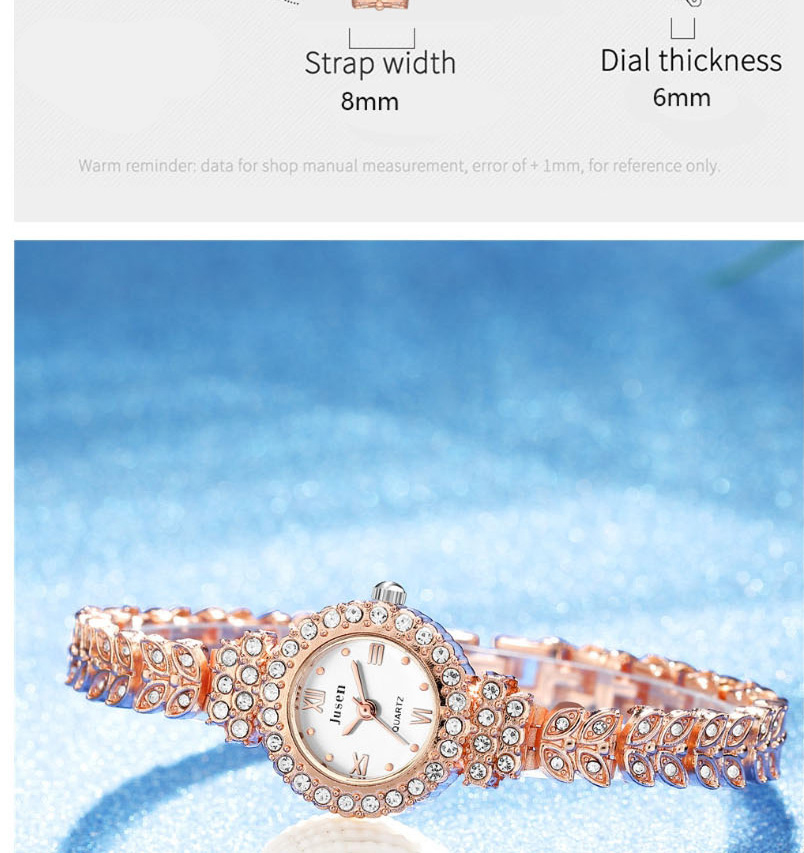 Fashion Rose Gold With Rose Gold Face Roman Scale Alloy Watch With Diamonds,Ladies Watches
