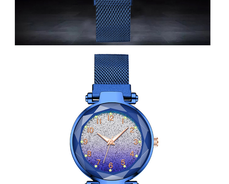 Fashion Purple Gradient Digital Luminous Iron Stone Star Watch,Ladies Watches