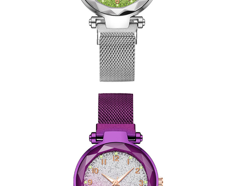 Fashion Rose Gold Gradient Digital Luminous Iron Stone Star Watch,Ladies Watches