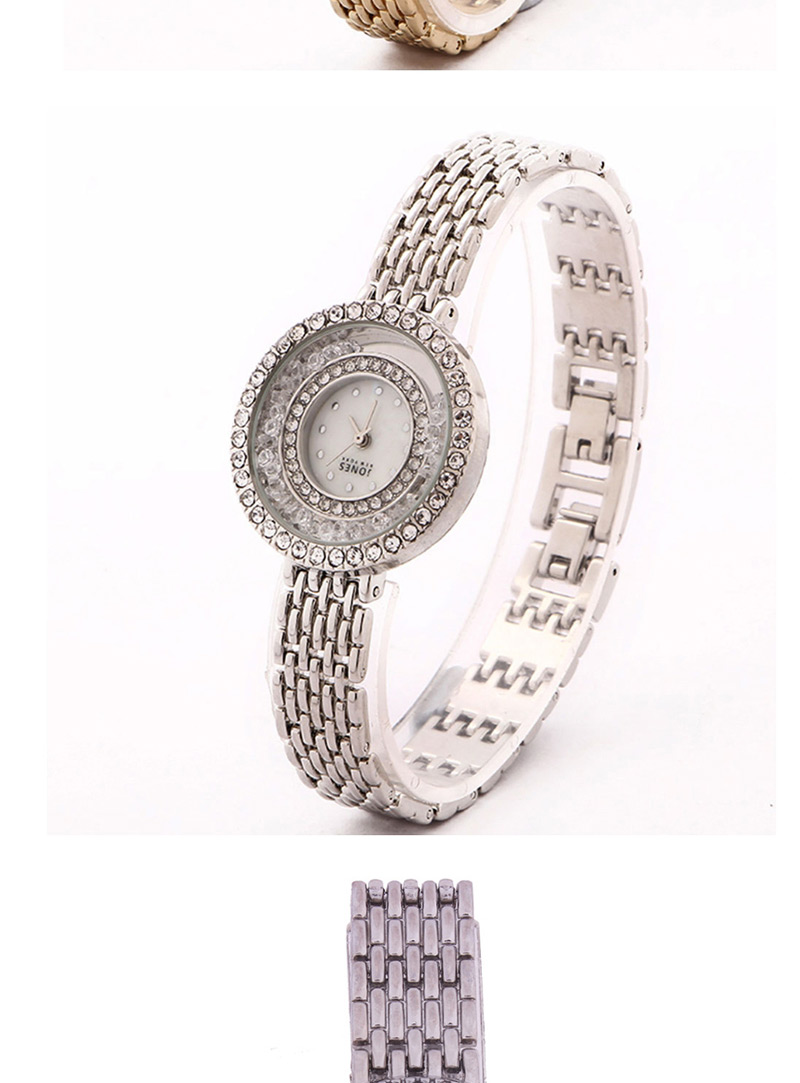 Fashion Silver Quicksand Rhinestone Steel Band Metal Chain Quartz Watch,Ladies Watches