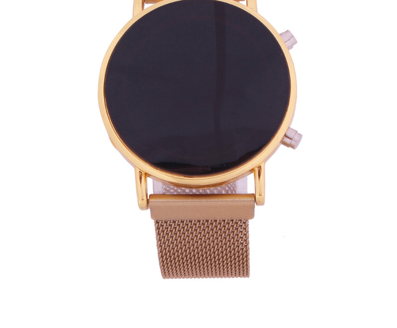 Fashion Golden Watch Led Cold Light Suction Iron Mesh With Electronic Watch,Ladies Watches