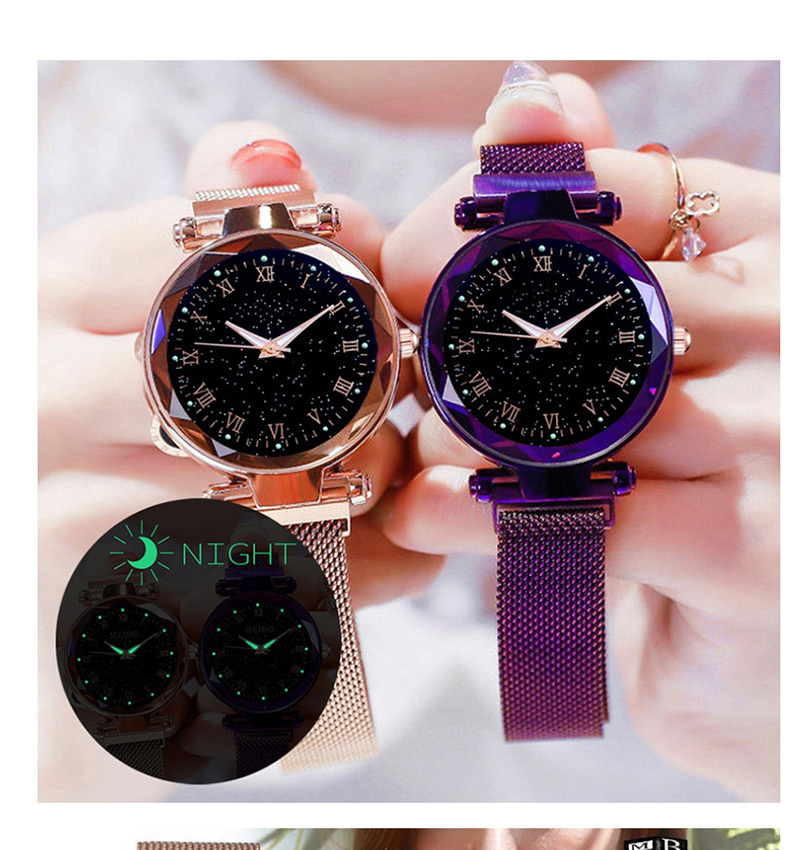 Fashion Purple Alloy Luminous Starry Sky Watch,Ladies Watches