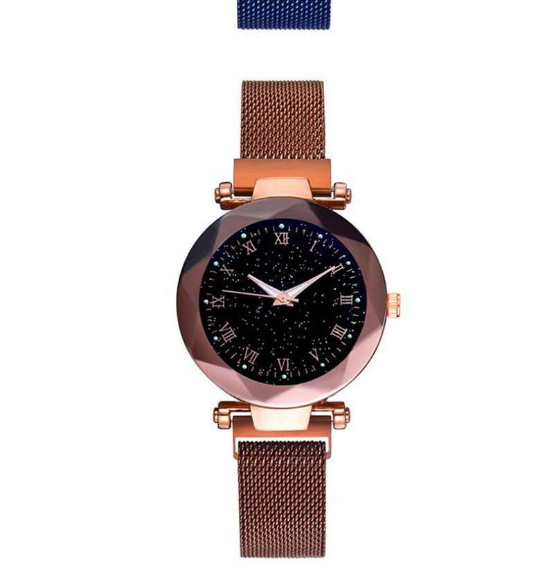 Fashion Coffee Gold Alloy Luminous Starry Sky Watch,Ladies Watches