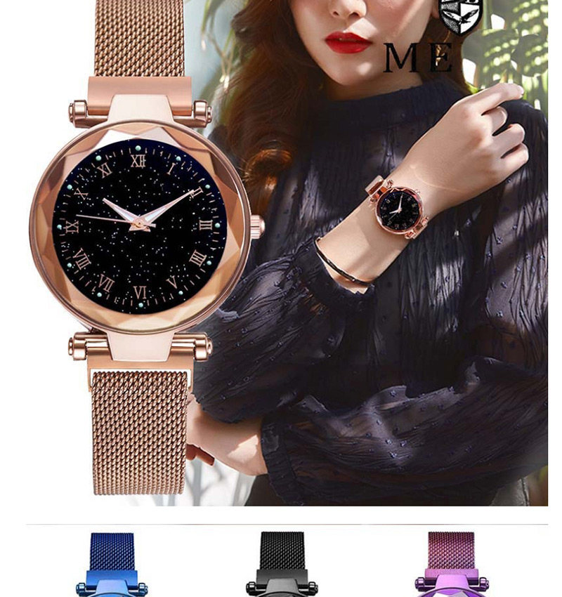 Fashion Black Alloy Luminous Starry Sky Watch,Ladies Watches