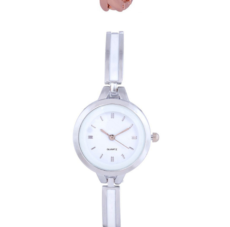 Fashion Silver + Dripping Oil Steel Band Oil Drop Bracelet Watch,Ladies Watches
