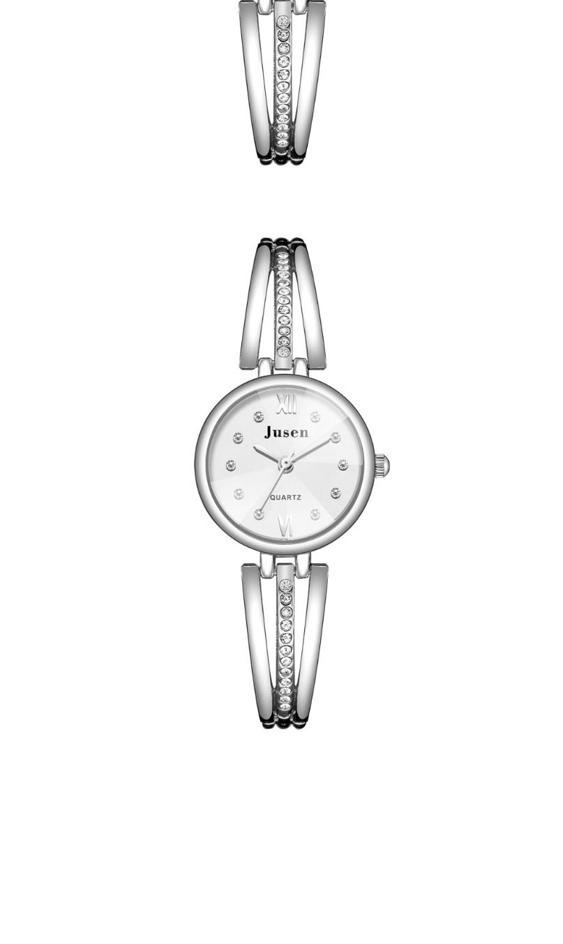 Fashion Black Face With Silver Band Slim Diamond Watch With Steel Band,Ladies Watches