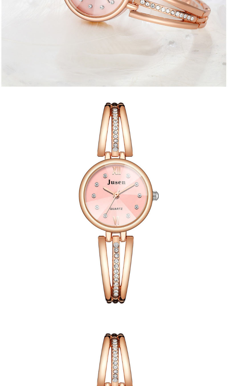 Fashion Rose Gold With Black Face Slim Diamond Watch With Steel Band,Ladies Watches