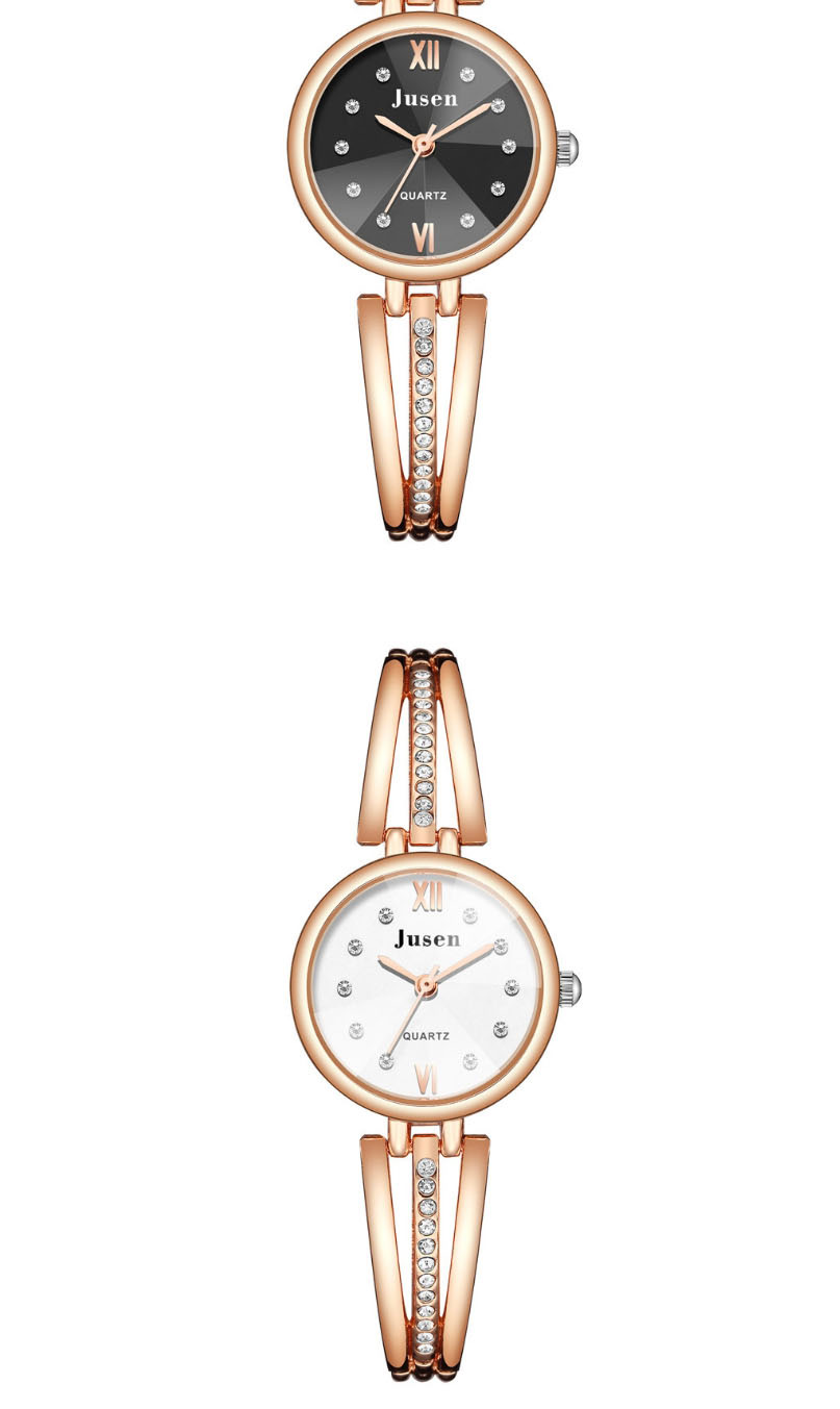 Fashion Rose Gold With Powder Slim Diamond Watch With Steel Band,Ladies Watches
