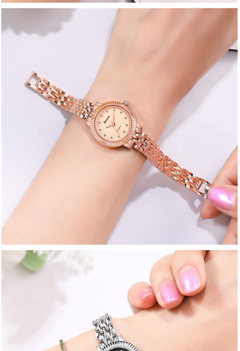Fashion Black Face With Silver Band Alloy Bracelet With Diamonds,Ladies Watches