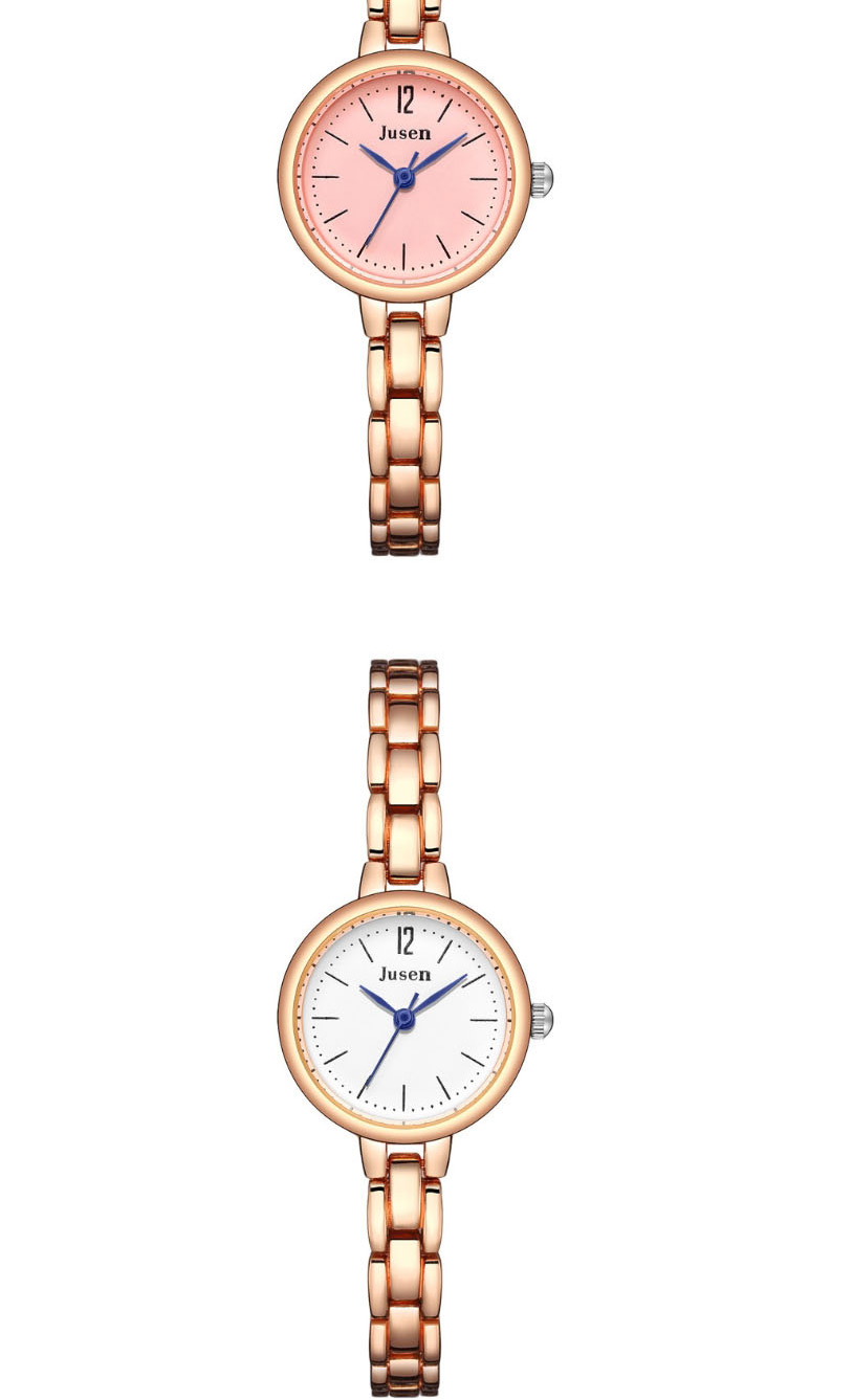 Fashion Rose Gold With White Surface Alloy Quartz Steel Band Watch,Ladies Watches