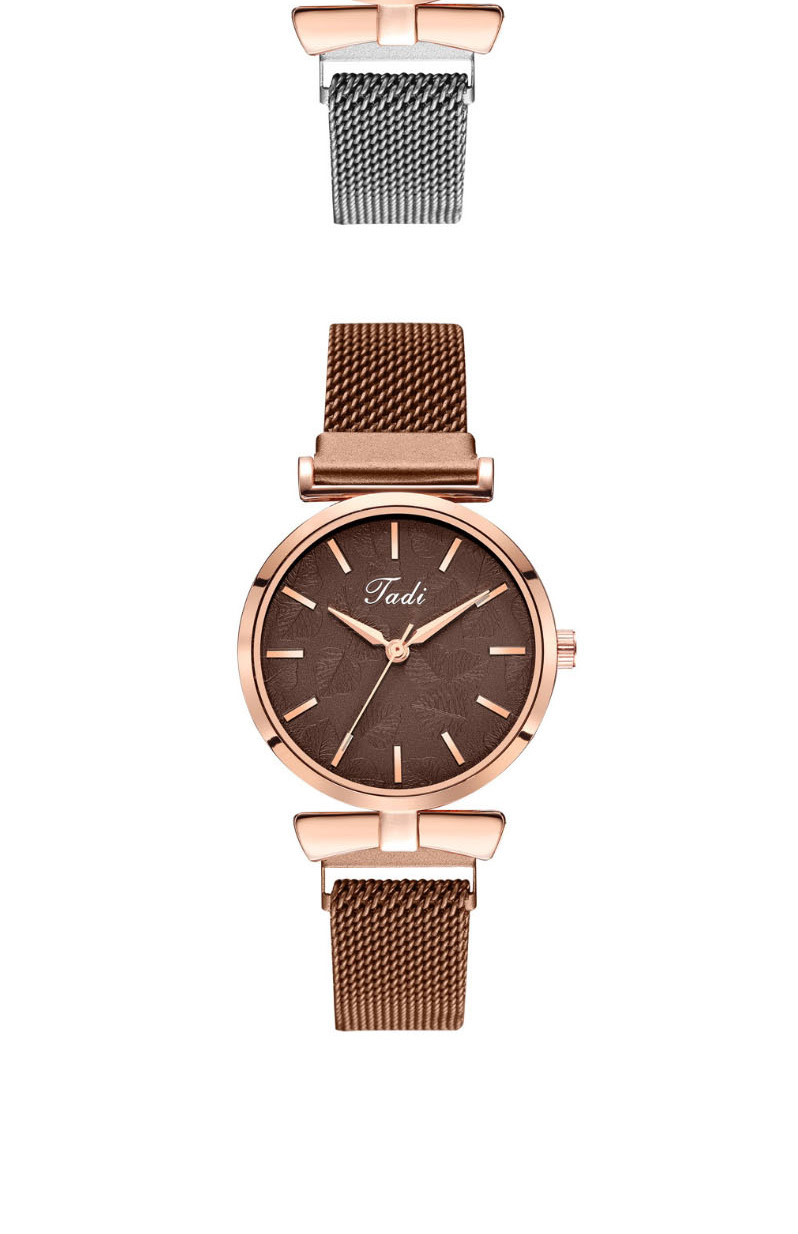 Fashion Brown Foliage Quartz Watch With Magnet,Ladies Watches