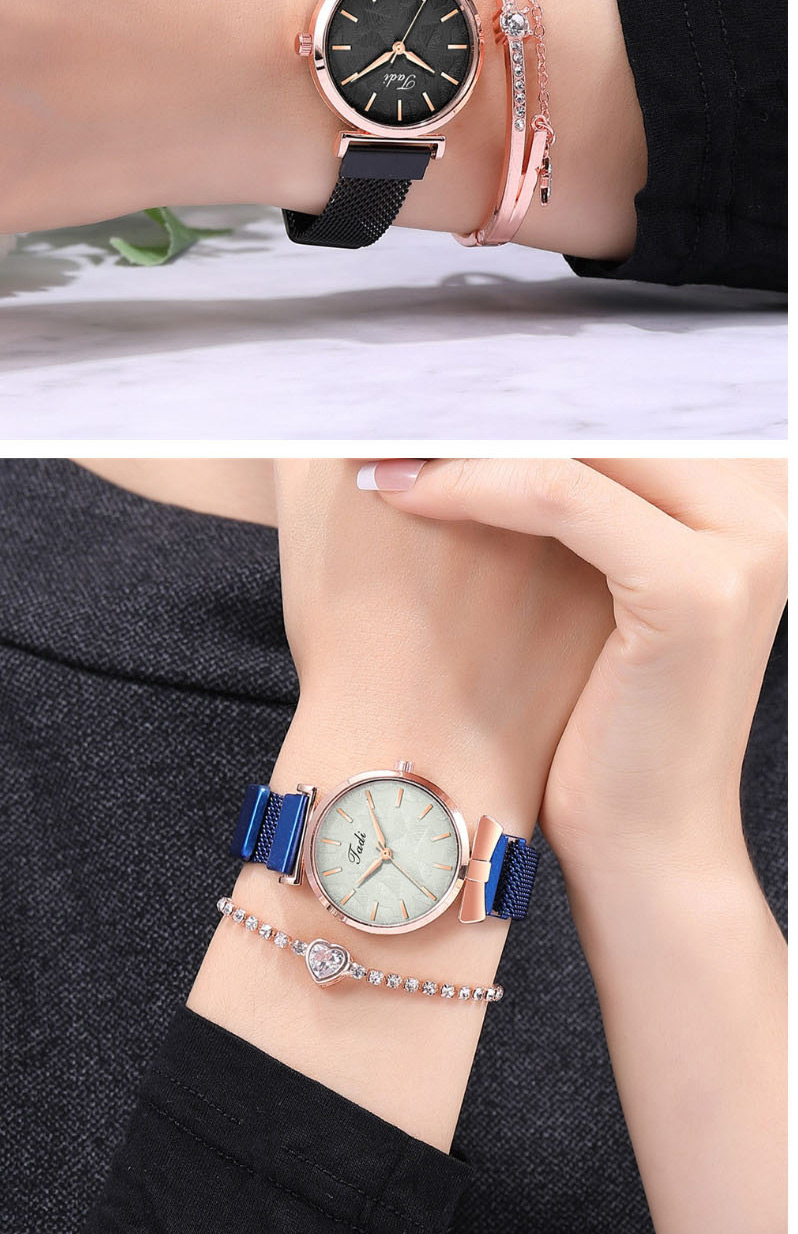 Fashion Blue Foliage Quartz Watch With Magnet,Ladies Watches